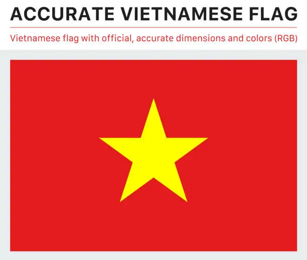 Vector illustration of Vietnamese Flag (Official RGB Colors, Official Specifications)