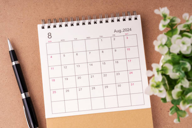 istock August 2024 desk calendar flat lay 1914156212