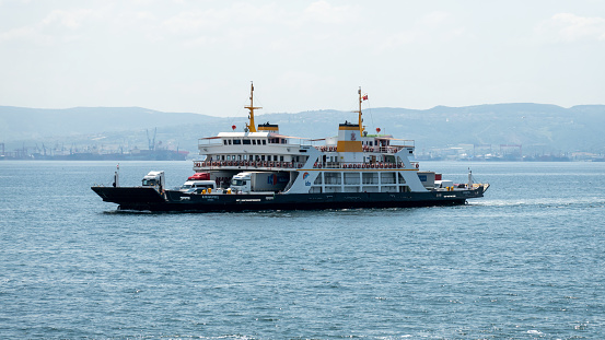 Northwest Turkey,Yacht or ferries on the sea of Marmara.