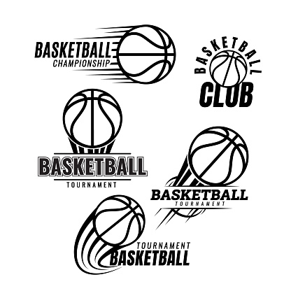 Basketball ball football tournament icons. Symbol or emblem. vector illustration