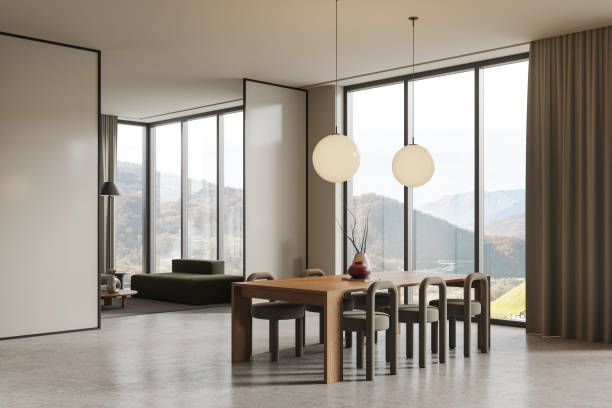 istock White dining room and living room interior 1914244797