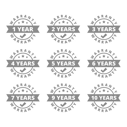 1,3,5 years guarantee circle labels