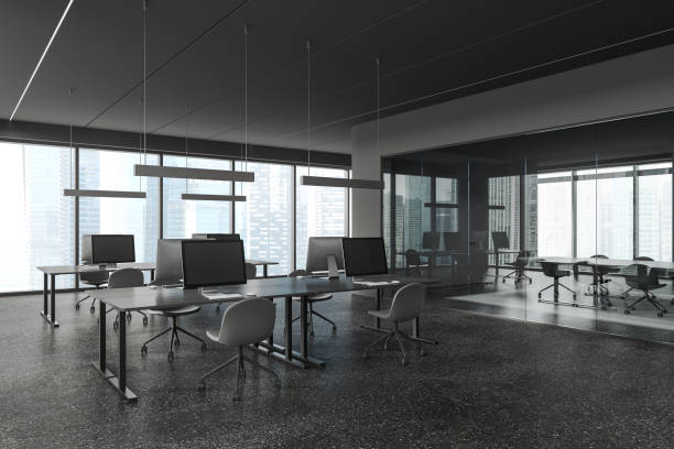 istock Gray open space office and board room corner 1914293985