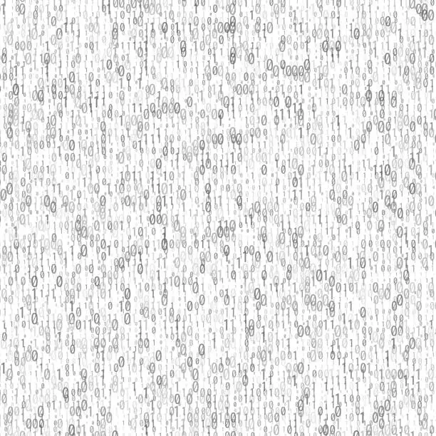 Vector illustration of Small random digital 0 and 1 digits, different shades of gray