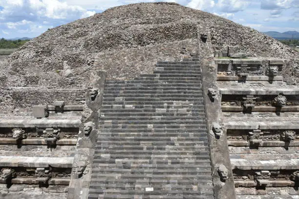 Aztec pyramid ruin in Teotihuacan