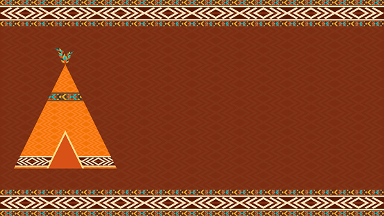 native american day background design suitable for use on native american day event in united states with teepee decorative design