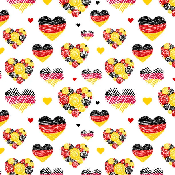 Vector illustration of Seamless pattern heart-shaped hearts of the lag of Germany