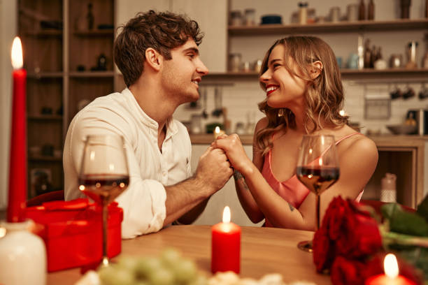 istock Valentine's Day. Couple in love at home. 1914432949