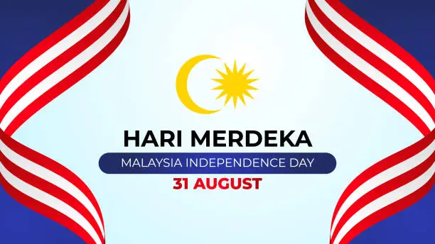 Vector illustration of Malaysia Independence Day Vector Illustration on 31 August with Waving Flag in National Holiday