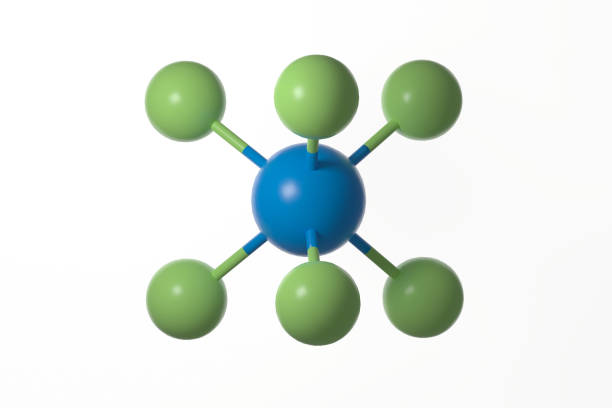 istock Ball and stick model of plutonium hexafluoride molecule 1914444995
