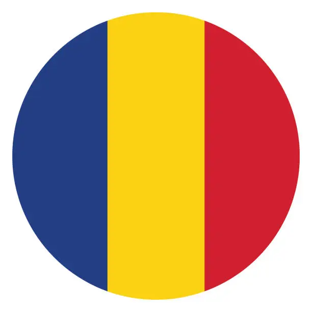 Vector illustration of Romania flag. Flag icon. Standard color. Circle icon flag. Computer illustration. Digital illustration. Vector illustration.