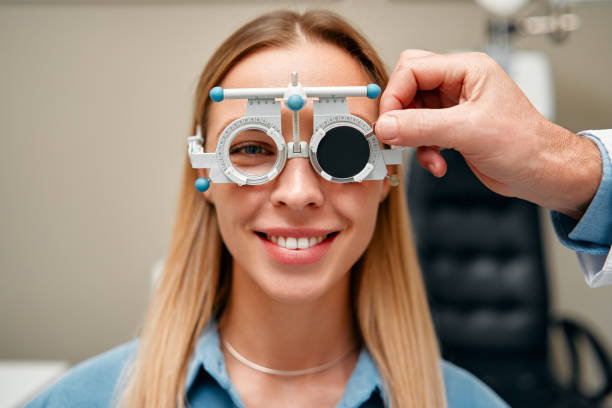 istock Glasses fitting and eye examination by an ophthalmologist 1914490451