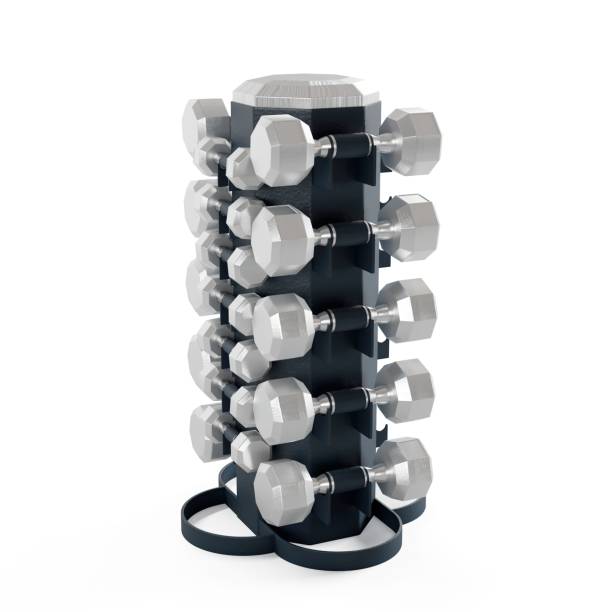 istock 3D rendering of dumbbells on a white background 1914496239
