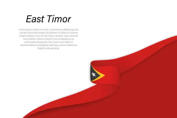 Vector illustration of Wave flag of East Timor with copyspace background