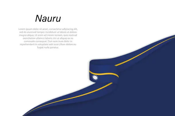 Vector illustration of Wave flag of Nauru with copyspace background