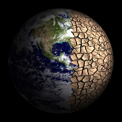 Climate change global warming crisis globe earth environment\n\n++ The World map texture derived from public domain NASA: https://visibleearth.nasa.gov/images/74368 ++