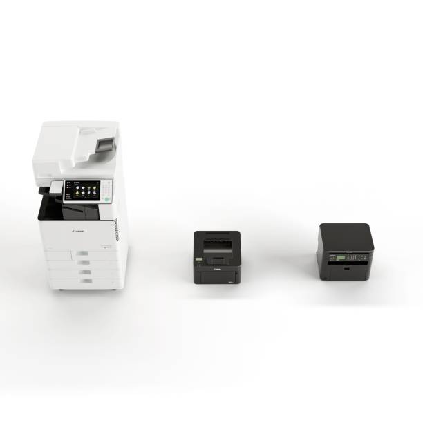 istock 3D rendering of office xerox equipment on a white background 1914575677
