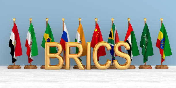 istock Set flags BRICS in room. 3D illustration 1914662511