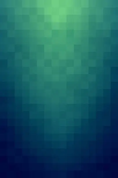 Vector illustration of Dark Blue To Green Gradient Mosaic Background