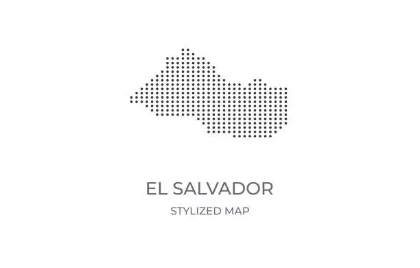 Vector illustration of Dotted map of El Salvador in stylized style.