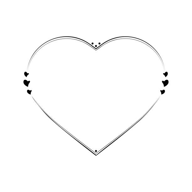 istock Abstract Hand Drawn Frame Heart With Plants Doodle 14 February Holiday Concept Vector Design Outline Style On White Background Isolated Letter, Message, Mail, Cards, Posters 1914704432