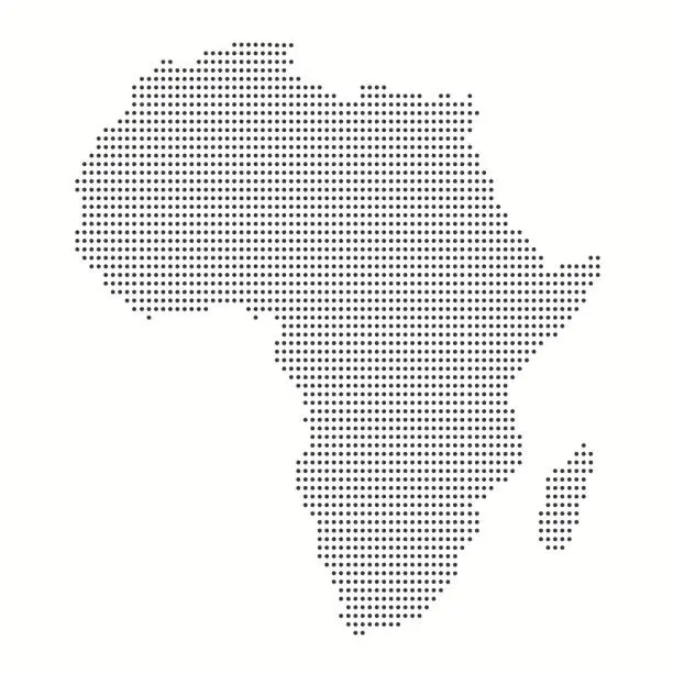 Vector illustration of Dotted map of Africa in modern style