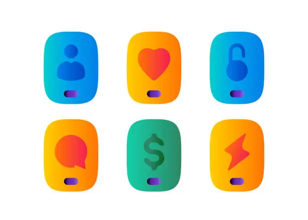 Vector illustration of Colorful Flex App Icons