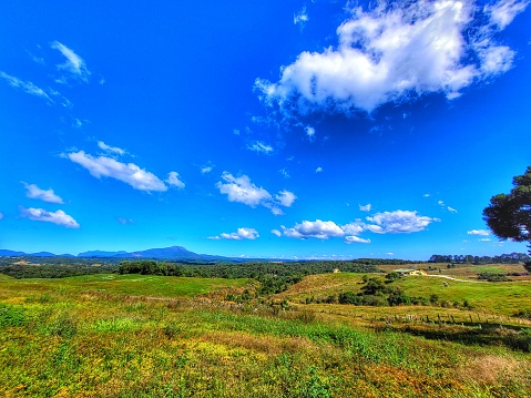 rural property in the interior of Paraná, Brazil, on a blue sky day