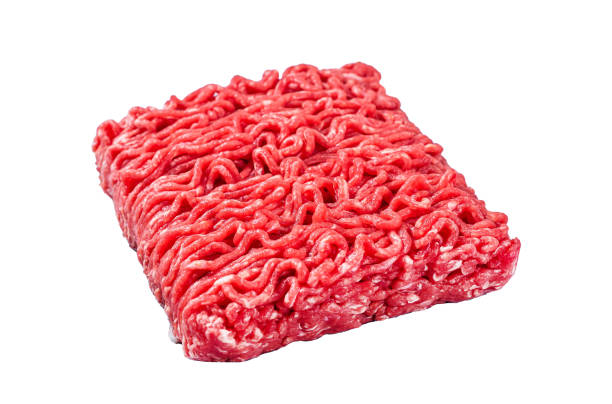 istock Raw Mince Ground meat  Isolated on white background, top view. 1914856637