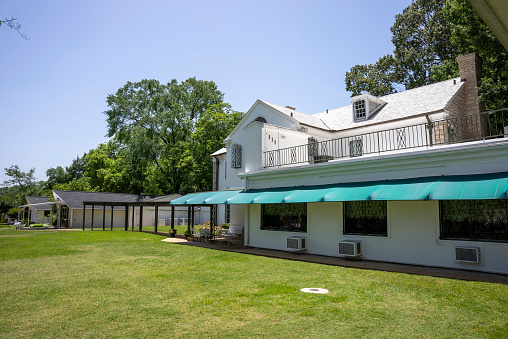 Elvis Presley's Graceland museum. Internal and external views of the house