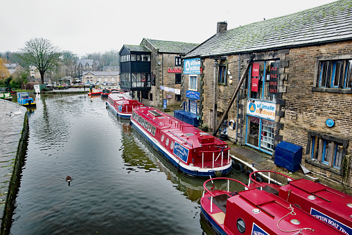 Skipton Boat trips are open for business on 3rd January, 2024, at Skipton Wharfe, North Yorkshire, England.