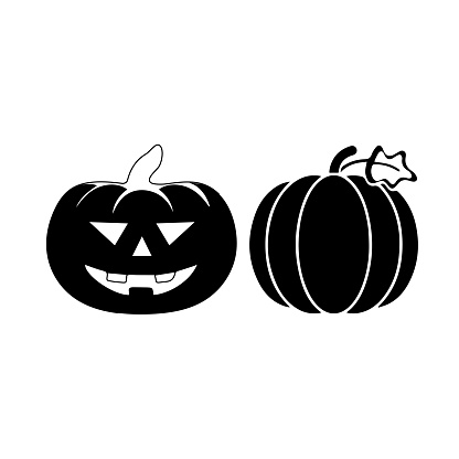 Pumpkin halloween cartoon. Pumpkin on white background. The main symbol of the Happy Halloween holiday. Orange pumpkin with smile for your design for the holiday Halloween. Vector illustration.