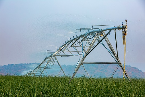 The Irrigation System machine in the sugarcane fields, in Morogoro, Tanzania