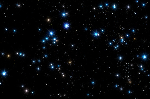 star field shot with canon eos 2000D with star spikes added in photoshop