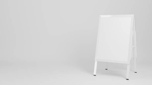 istock Portable street advertising board. White sandwich panel. 3D rendering. 1915006084