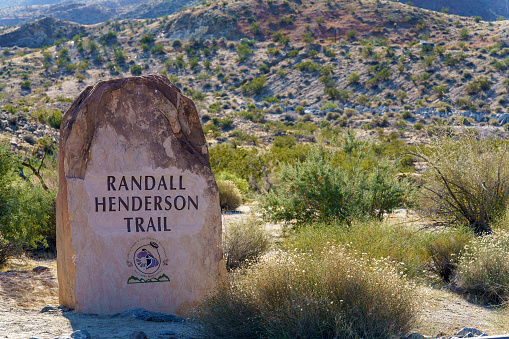 Palm Desert, California – December 2, 2023: Randall Henderson Trail Sign