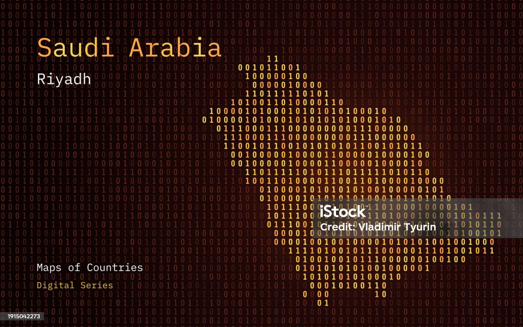 Saudi Gold Code Number Saudi Arabia Gold Map Shown In Binary Code Pattern Matrix Numbers Zero ...