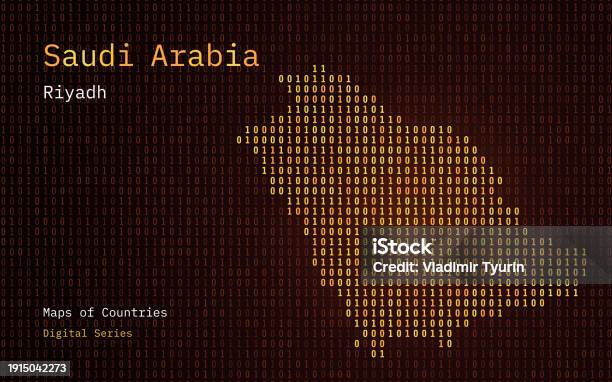 Saudi Code Name Pattern Saudi Arabia Gold Map Shown In Binary Code Pattern Matrix Numbers Zero ...