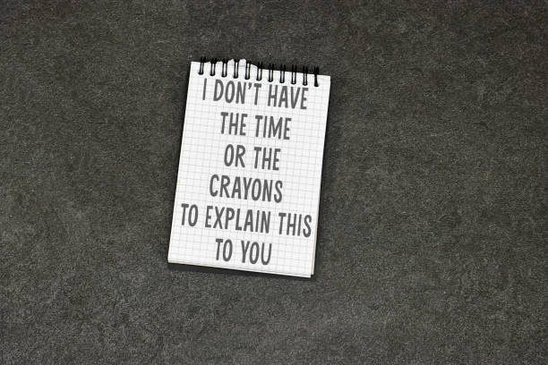 istock i don't have the time or the crayons to explain this to you quote on notebook 1915044366