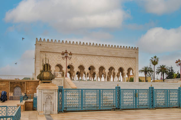 The Mausoleum of Mohammed V is a historical building located on the opposite side of the Hassan Tower on the Yacoub al-Mansour esplanade in Rabat, Morocco.