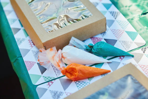 istock Paints for decorating gingerbread. Delicious and creative activity for children and adults. 1915067822