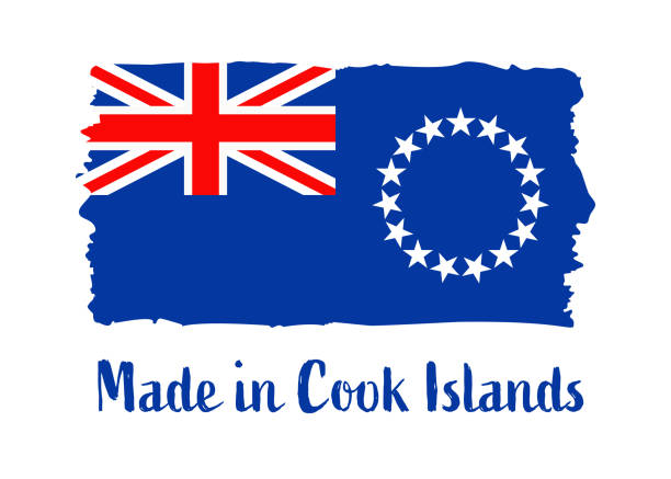 istock Made in Cook Islands - grunge style vector illustration. Flag of Cook Islands and text isolated on white background 1915105254