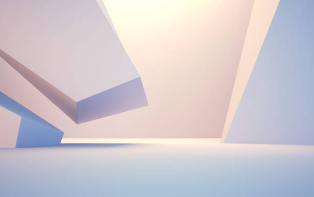 istock New Generation Abstract Empty Building Structure with Soft Light Blue and Yellow Color 1915119411