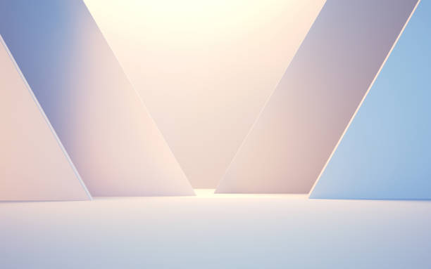 istock New Generation Abstract Empty Building Structure with Soft Light Blue and Yellow Color 1915119947