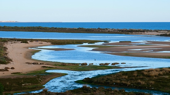 The Ria Formosa Nature Reserve in Vila Nova de Cacela, Algarve, Portugal