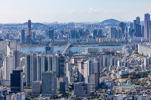 seoul city skyline in south korea.