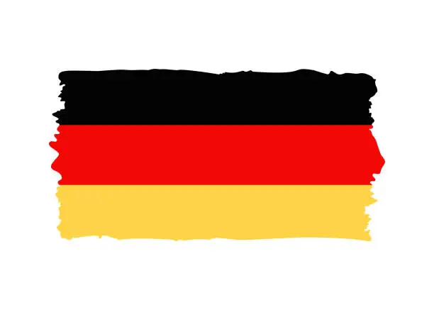 Vector illustration of Germany Flag - grunge style vector illustration. Flag of Germany and text isolated on white background