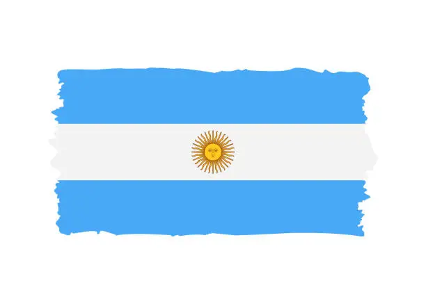 Vector illustration of Argentina Flag - grunge style vector illustration. Flag of Argentina and text isolated on white background