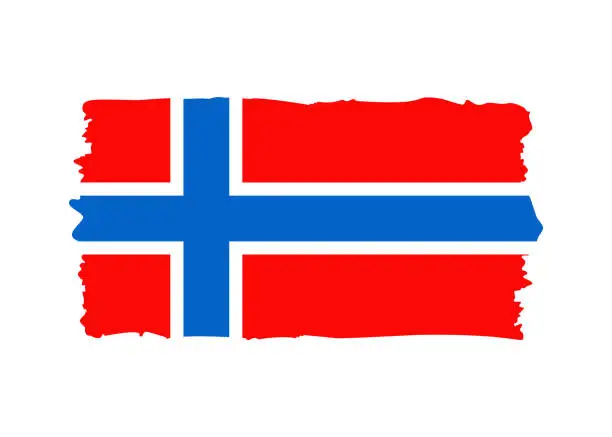 Vector illustration of Norway Flag - grunge style vector illustration. Flag of Norway and text isolated on white background