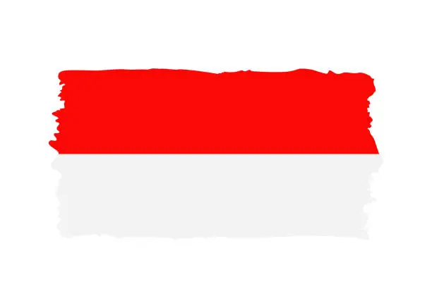 Vector illustration of Monaco Flag - grunge style vector illustration. Flag of Monaco and text isolated on white background